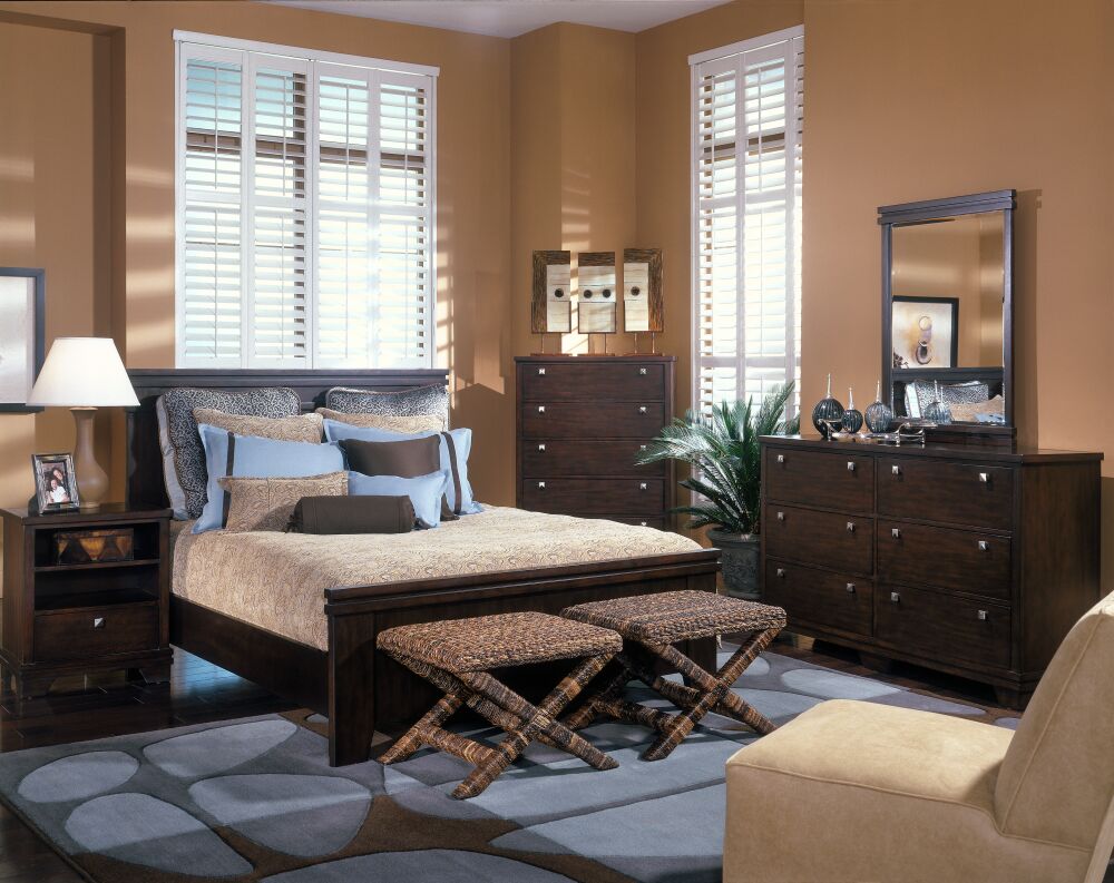 Cort NY 5pc Bedroom Dark Brown Finish With Espresso Trim Cort NY 5pc Bedroom Dark Brown Finish With Espresso Trim